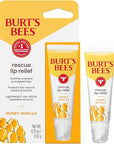 Burt's Bees Rescue Lip Relief, Honey Vanilla, Hydrating Lip Balm for Dry Cracked Lips, with Responsbily Sourced Beeswax and Shea Butter, 100% Natural Origin, 1 Squeezy Tube, 0.35oz