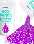 Hemway Eco Friendly Biodegradable Glitter 100g / 3.5oz Bio Cosmetic Safe Sparkle Vegan for Face, Eyeshadow, Body, Hair, Nail and Festival Makeup - Chunky (1/40" 0.025" 0.6mm) - Purple Holographic