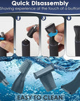 Body Hair Trimmer for Men, 4 in 1 Versatile Hair Trimmer for Groin/Ball/Beard/Eyebrow/Nose/Ear Hair Shaver, USB-C Rechargeable, Mens Grooming Kit for Smooth Shaving with Storage Bag