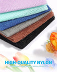 UJFQBH 6 Pieces African Bath Sponge African Net Long Net Bath Sponge Exfoliating Shower Body Scrubber Back Scrubber Skin Smoother,Great for Daily Use (Purple, Gray, Blue, Black, Brown, Green)