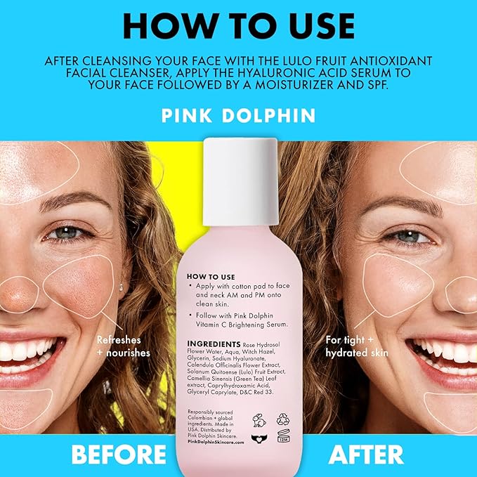 Hyaluronic Acid Hydrating Facial Toner | Hydrating Toner for Face | Vitamin C Collagen Boost | Witch Hazel | Vegan & Gluten Free | All Skin Types | Face Toner | Colombian Skin Care | 4oz