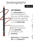 Bodyography Barely There Lip Pencil | Lip Liner Pencil with Coconut Oil, Vitamin E & C | Long-Lasting, Matte Liner for Definition & Color | Makeup Essential for Smooth Lip Contour