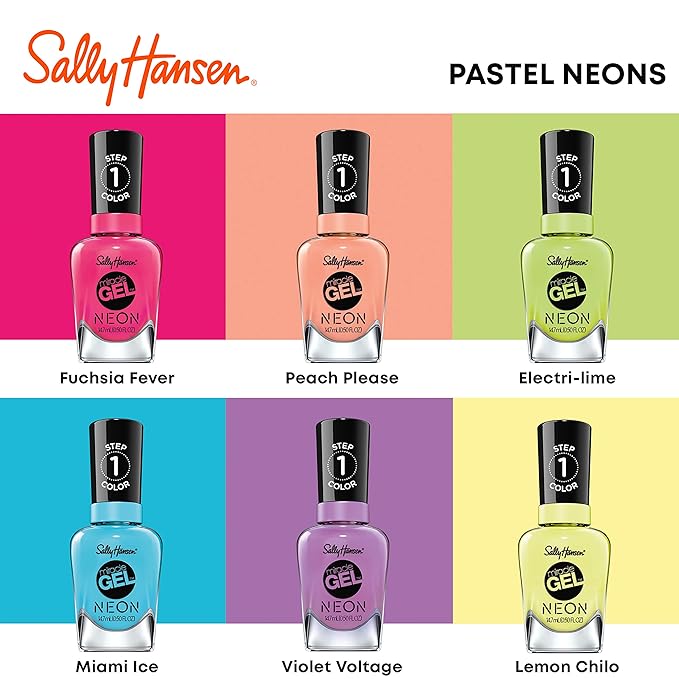 Sally Hansen Miracle Gel Nail Polish, Shade Miami Ice #053 (Pack of 2)