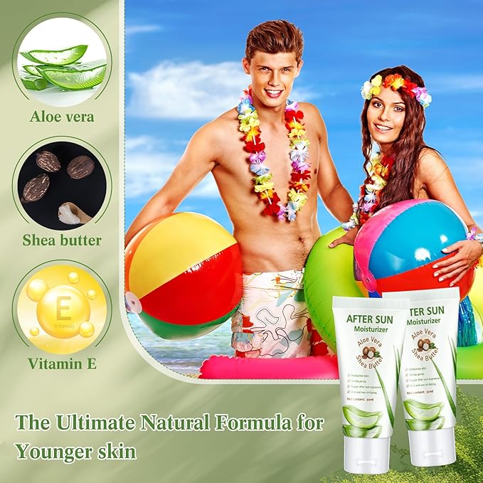 12 Pcs Mini Aloe Vera Lotion Bulk, 1 oz Travel Size Aloe Vera Lotion for Sunburn Relief, Organic Mini After Sun Lotion Daily Moisturizing, Mini Aloe Shea Butter Lotion for Face and Body