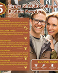 Zammex Multi Collagen Protein Powder, Type I & III & V & X, Hydrolyzed Collagen Peptides for Women & Men, Supports Hair and Skin, Gut Health, 41 Servings, Chocolate