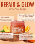 Lip Mask with Peach & Orange – Hydration, Lip Repair for Dry Cracked Lips & Smoothing – Dermatologist Tested, Korean Lip Care – 95% Natural, Clean Beauty, Cruelty-Free – 1 Pack