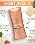 SheaMoisture Antiperspirant Deodorant Stick Moisturizing Raw Shea Butter & Hyaluronic Acid 2 Count for 48HR Sweat & Odor Protection with No Parabens & No Mineral Oil 2.6 oz