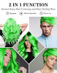 Temporary Green Hair Spray Color Wax 4.23 oz, Instant Natural Hairstyle Cream Dye, Disposable Coloring Mud for Men Women Youth, Washable Styling Pomades, Party Cosplay DIY Halloween