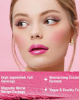 Oulac 3PCS Pink Lipstick Set | Metallic Lipstick, Moisturizing Lipstick, Lip Liner Stick | Smooth & Vegan | Ideal for Makeup Enthusiasts