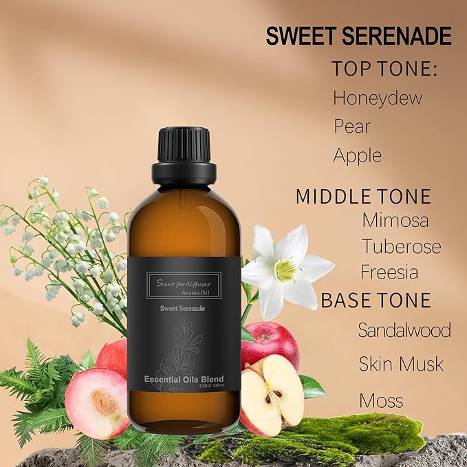 Sweet Serenade 100ML Essential Oil Inspired by Hilton Hotel, Hotel Pure Aromatherapy Diffuser Oil with Honeydew, Pear, Apple for Scent Air Machine, Home Luxury & Hotel Scents