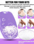 Zinc Infused Silicone Body Scrubber for Shower,Food-Grade Handheld Cleansing Skin Brush, Gentle Exfoliating and Lather Well - Purple