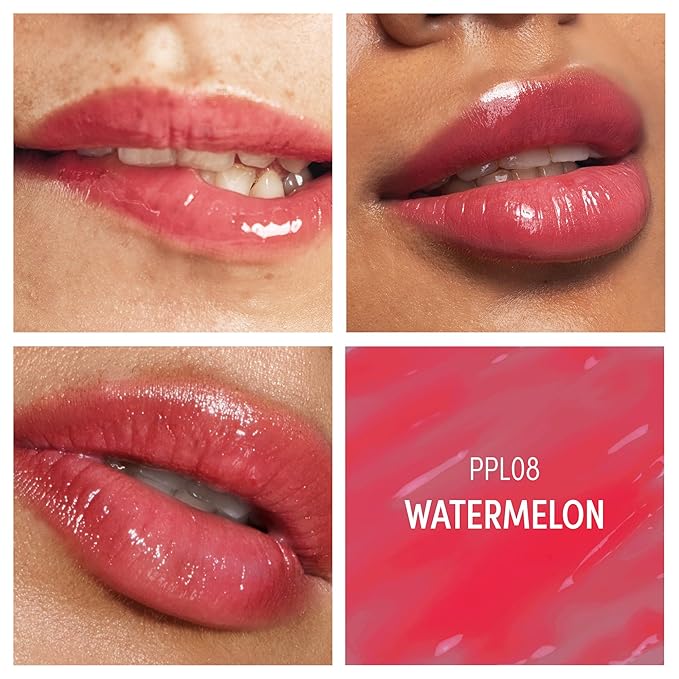 KISS NEW YORK Peptide Lip Treatment, Hydrating & Non-Sticky Tinted Plumping Balm, Shea Butter Castor Oil & Squalane Reduces Look of Fine Lines, Softer & Fuller Lips with Cooling Metal Tip (Watermelon)