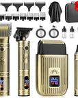 Hair Clippers for Men Set Cordless,Mens Beard Trimmer,Nose Trimmer,Foil Shavers for Men,Professional Barber Clippers for Hair Cutting,for Nose,Body,Beard Grooming & LED Display,Travel Case