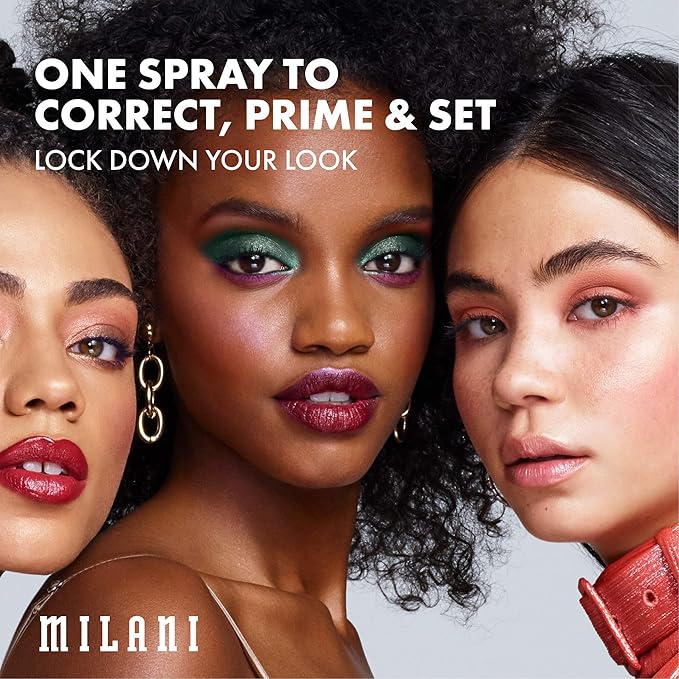 Milani Color Fetish Matte Lipstick (Passion) & Milani Make It Dewy Setting Spray 3 in 1- Hydrate + Illuminate + Set (2.03 Fl. Oz.) Makeup Finishing Spray