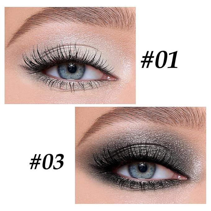 Boobeen Waterproof Eyeshadow Stick Shimmer Cream Eyeshadow Pen - Easy to Use Glitter Eye Makeup Kit (01# + 03#)