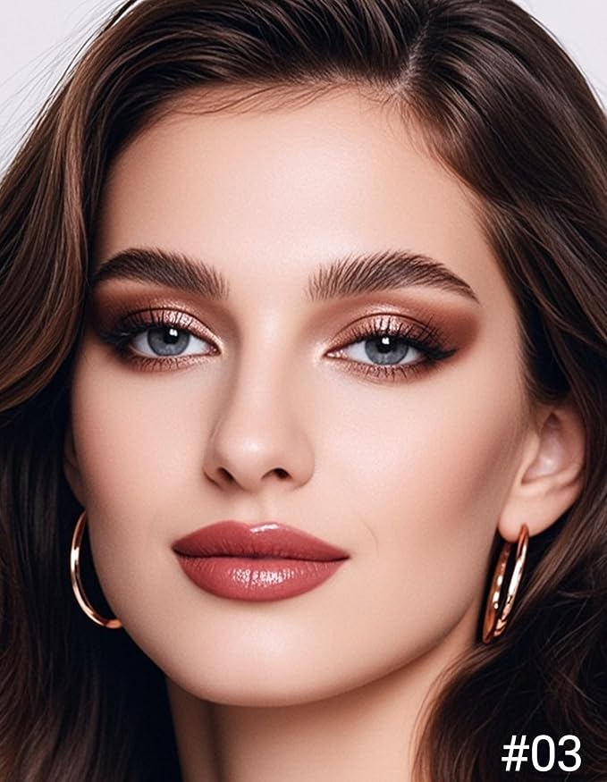 Erinde Brown Eyeshadow Palette Duo - Bronze & Copper Shades Shimmer Glitter Eye Shadow Makeup Palette, Long Lasting Waterproof Blendable Crease & Smudge Proof Golden Galaxy Christmas Makeup, 03