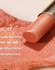 Oulac Moisture Peach Nude Lipstick - 2 in 1 Shimmer Lipstick & Lip Balm, Shimmer Soild Lip Gloss, Lightweight Smooth, Natural Look Best for Dry, Cracked and Chapped Lips, Vegan 2.2g/0.07oz (S05)