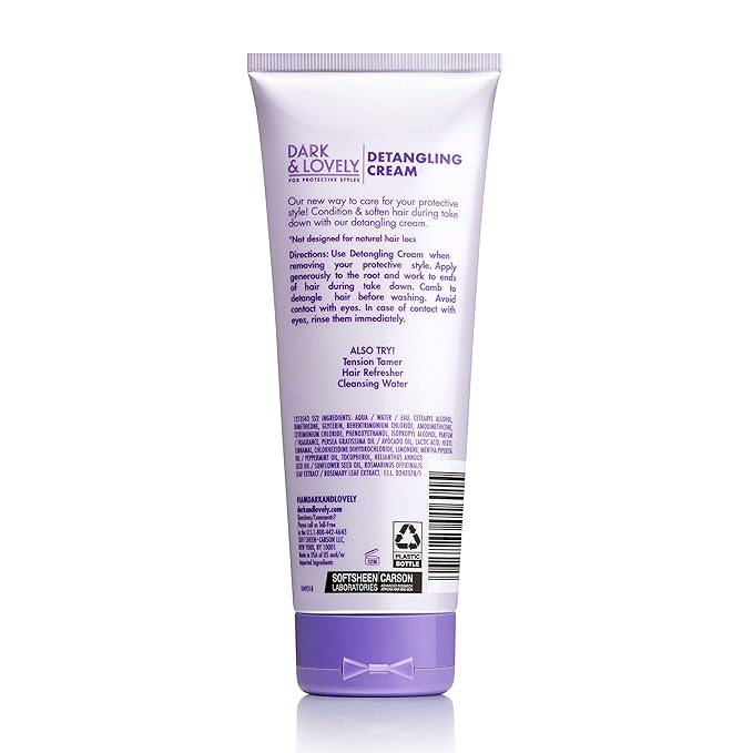 SoftSheen-Carson Dark&Lovely Detangling Cream, 6.8 Fl Oz - For Protective Styles, With Peppermint&Avocado Oil for Braids, Weaves, Wigs&Locs No Dyes, No Mineral Oil, No Petrolatum