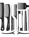 SalonSilk Professional Combs Set for Natural Black Curly Hair for Ladies
