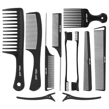 SalonSilk Professional Combs Set for Natural Black Curly Hair for Ladies