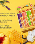 Burt's Bees Christmas Gifts - Garden Party Lip Balm Set for Stocking Stuffers, With Responsibly Sourced Beeswax, Natural Origin Lip Treatment, 4 Tubes, 0.15 oz.