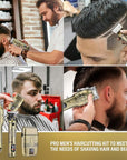 Soonsell Professional Hair Clippers for Men Cordless， Mens Clippers and Grooming Set，Electric Shavers, Clippers and T-Blade Trimmers Set，Hair Cutting Kit LCD Display（Bronze