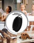 2 Pack Silicone Body Scrubber, Loofah Double-Sided Body Brush,Shower Scrubber and Scalp Massager Shampoo Brush for Sensitive Kids Women Men All Kinds of Skin (Black & Gray)
