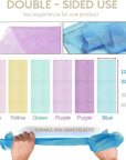 UJFQBH 6 Pieces African Bath Sponge African Net Long Net Bath Sponge Exfoliating Shower Body Scrubber Back Scrubber Skin Smoother,Great for Daily Use (Purple, Purple, Pink, Orange, Blue, Green)