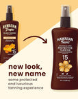 Hawaiian Tropic SPF 15 Tanning Oil Spray with Coconut Oil and Cocoa Butter, 8oz & Banana Boat SPF 50 Lip Sunscreen Twin Pack