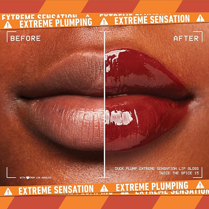 NYX PROFESSIONAL MAKEUP Duck Plump High Pigment Plumping Lip Gloss with Spicy Ginger, Vegan Lip Makeup - Twice The Spice (Spiced Red)