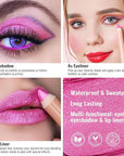 Oulac 3PCS Pink Lipstick Set | Metallic Lipstick, Moisturizing Lipstick, Lip Liner Stick | Smooth & Vegan | Ideal for Makeup Enthusiasts