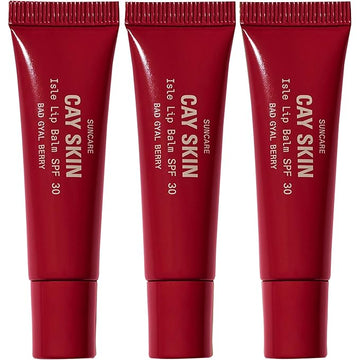 Cay Skin Isle Lip Balm SPF 30 – High Shine, Hydrating + Sheer Lip Gloss in Vanilla Brown Sugar Flavor – Formulated with Natural Ingredients for All Skin Tones – 3-Pack, Bad Gyal Berry, 1.05 oz