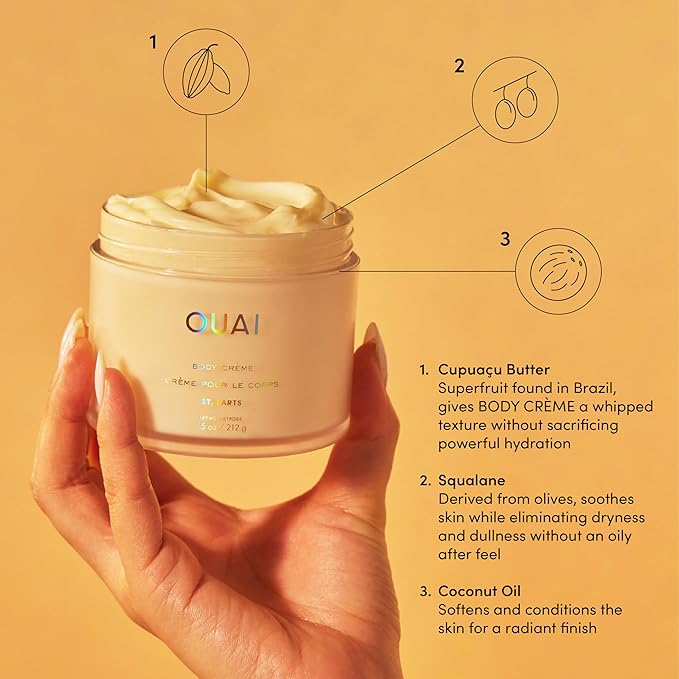 OUAI St. Barts Bundle - Includes Hair & Body Mist (3.3 Oz) for Head-to-Toe Fragrance and Hydrating Body Cream (7.5 Oz) for Smooth, Supple Skin that Smells Amazing - 2 Piece Bundle