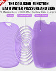 Zinc Infused Silicone Body Scrubber for Shower,Food-Grade Handheld Cleansing Skin Brush, Gentle Exfoliating and Lather Well - Purple