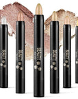 Boobeen 6PCS Cream Eyeshadow Stick Waterproof Pencil Crayon Eye Brightener Shimmer Pen Create Glitter Makeup, Easy to Use