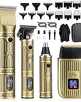 Hair Clippers for Men Professional,Beard Trimmer Hair Trimmer Kit,Cordless Clippers and Trimmers Set,Electric Razor Shavers for Men,Nose Trimmer Mens Grooming Kit for Barber,LED Display