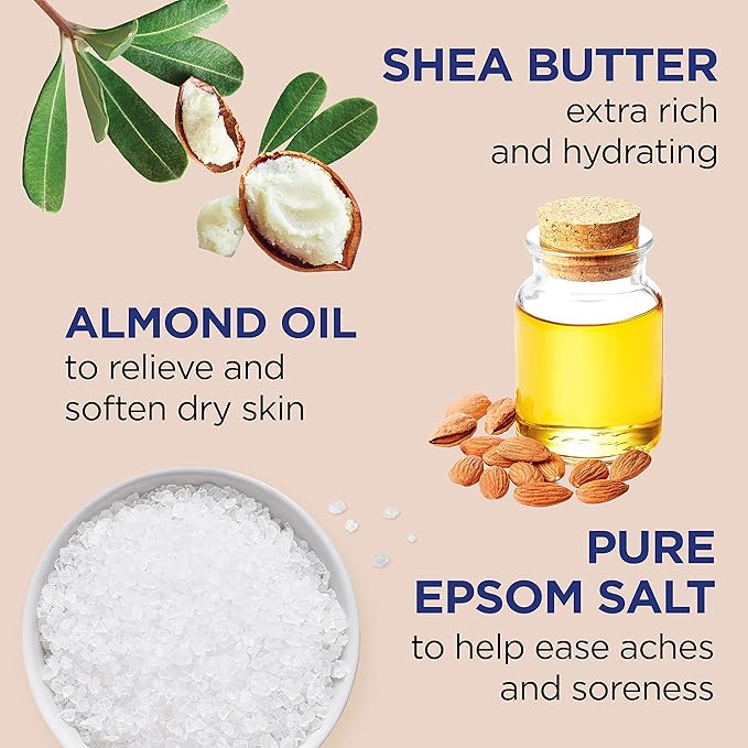 Dr Teal's Pure Epsom Salt, Shea Butter & Almond, 3 lbs (Pack of 4)