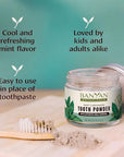 Banyan Botanicals Mint Cardamom Tooth Powder – Ayurvedic Fluoride-Free Toothpaste Alternative with Miswak & Activated Charcoal (from Amla) – 0.75oz, 80+ Uses – Non GMO Sustainably Sourced Vegan