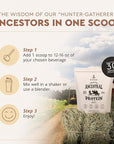 Ancestral Supplements Grass Fed Protein Powder, Vanilla, Beef Bone Broth Based with Beef Organs & Organic Mushrooms, Gut Health Support, High Protein Supplement, 20g Protein Per Serving, 30 Day Supply