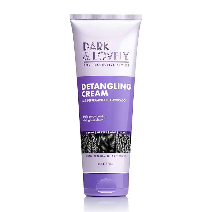SoftSheen-Carson Dark&Lovely Detangling Cream, 6.8 Fl Oz - For Protective Styles, With Peppermint&Avocado Oil for Braids, Weaves, Wigs&Locs No Dyes, No Mineral Oil, No Petrolatum