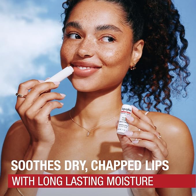 Aquaphor Naturally Inspired Lip Repair Stick with Aloe Vera and Natural Shea Butter, Hydrating Lip Balm Immediately Relieves Dryness, 0.17 Oz Stick (Pack of 2)