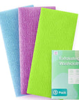 3 Pieces Exfoliating Washcloth Shower Towel African Net Sponge Japanese Wash Cloth Face Exfoliating Sponge Loofah Exfoliating Body Scrubber for Body Exfoliation (Purple,Blue,Green)