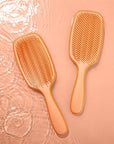 Nature Spell Detangling Hair Brush, Soft Silicone, Eliminates Knots & Reduces Breakage, Suitable for Wet & Dry Hair, Waterproof & Easy to Clean, Glossy Orange
