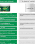 Allurials 99.75% Pure & Organic Aloe Vera Gel - Made in USA, Clinically tested & Dermatologist approved, Hydrates & Heals Dry & Damaged Skin & Hair- 12 Oz