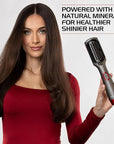 CHI Lava Heated Straightening Brush, 3-in-1 Hair Straightener, Dryer & Smoothing Comb, Reduces Frizz & Increases Shine for Healthy & Easy Styling