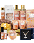 Luxury Gifts for Women, 16 Pcs Spa Gifts for Women of Coconut & Vanilla Scents Skin Care Kit, Facial Kit with Face Day Cream, Night Cream, Skincare Set, Skin Care Set Wrap in Makeup Storage Box