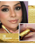 Oulac Glitter Gold Lipstick for Women with Metallic 3D Shine Lightweight Hydrating Formula, High Impact Lip Color, Vegan Beauty, Full Coverage Lip Makeup, Christmas Gifts for Women, Celebration(18)