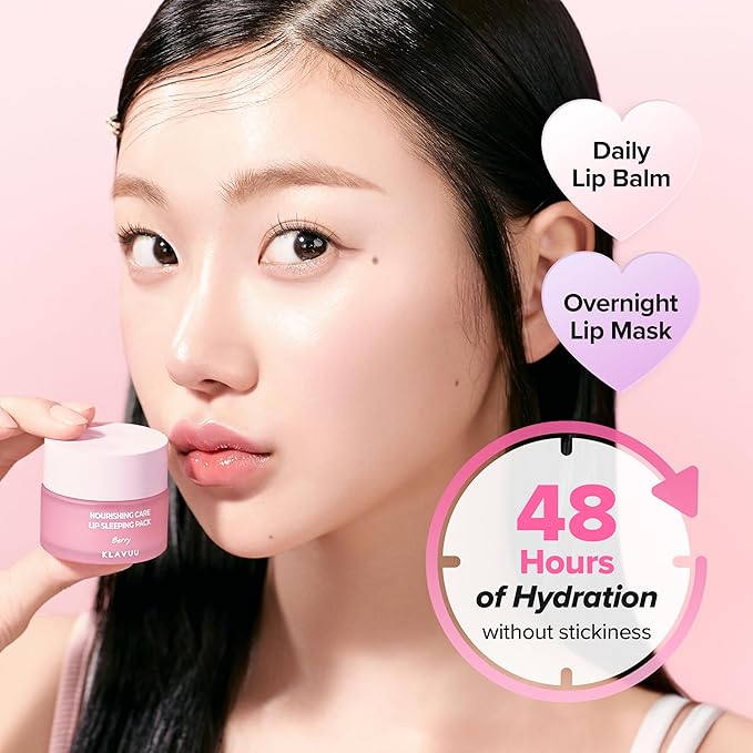 Klavuu Lip Mask Sleeping Pack (0.7oz) – Overnight Deep Hydrating Korean Lip Balm Treatment for Very Dry, Chapped Lips | Lip Lightening & Plumping with Instant Hydration | Gentle Exfoliating (Vanilla)
