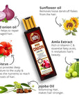 Red Onion Hair Growth Oil - Anti Hair Fall Enriched with 29+ Natural Herbs, Extracts & Oils Including Argan, Jojoba, Rosemary & Black Seed - 200ml