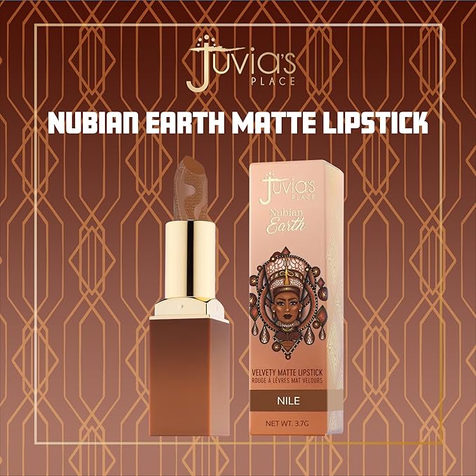 Juvia's Place Nubian Earth Matte Lipstick Nile - Hydrating & Long-lasting, Richly Pigmented Lip Makeup, Creamy Lipstick with Matte Finish, Beauty & Lip Care Product